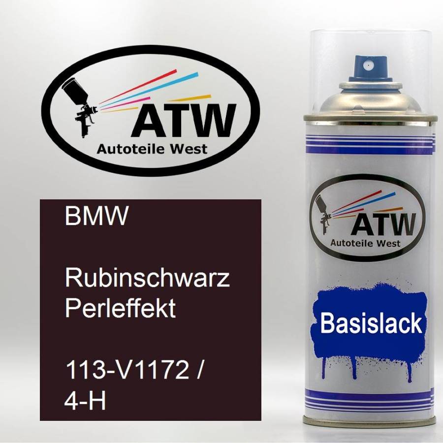 BMW, Rubinschwarz Perleffekt, 113-V1172 / 4-H: 400ml Sprühdose, von ATW Autoteile West.